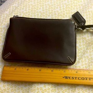 Coach brown leather wristlet